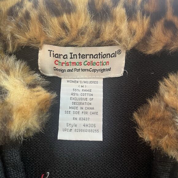 Womans "Ugly" Christmas Cardigan Sweater Faux Fur Collar - Med - Picture 7 of 15